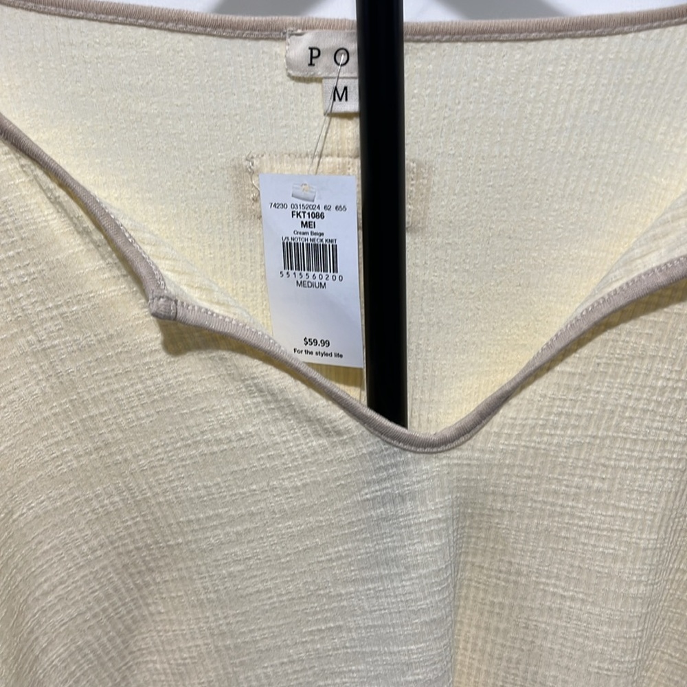 POL Yellow Lace-Up Sleeve Blouse - Picture 2 of 5